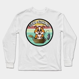 Cute hamster has gone fishing Long Sleeve T-Shirt